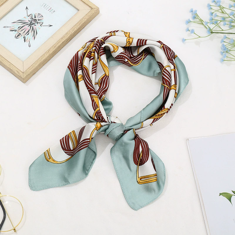Striped Square Scarf — 37# Leaf Green 70*700 (No.012529)