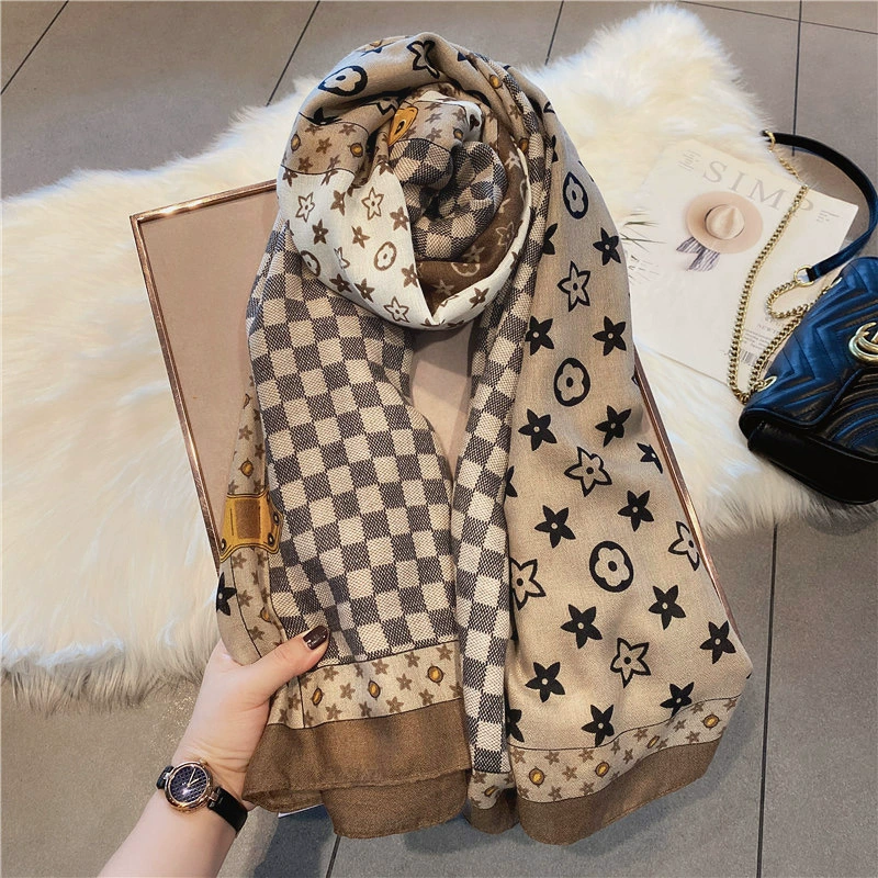 Plaid Faux Cashmere Scarf for Women (No.089633)